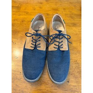 GH Bass Patterson Shoes 13 Blue Tan Oxford Ivy League Preppy Two-Tone Derby